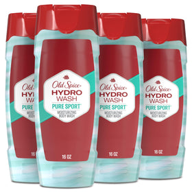 Old Spice front packaging showing Hydro Wash bottle and branding for clear identification and shelf appeal