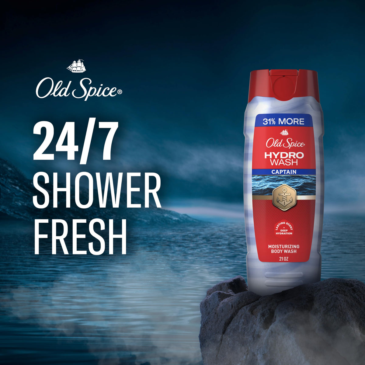 old spice pump and cap detail demonstrating easy, controlled dispensing