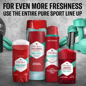 Old Spice Hydro Wash lifestyle scene with active man enjoying fresh scent