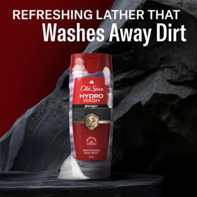 Old Spice Hydro Wash cedarwood scent visual suggesting bold aroma and long-lasting freshness