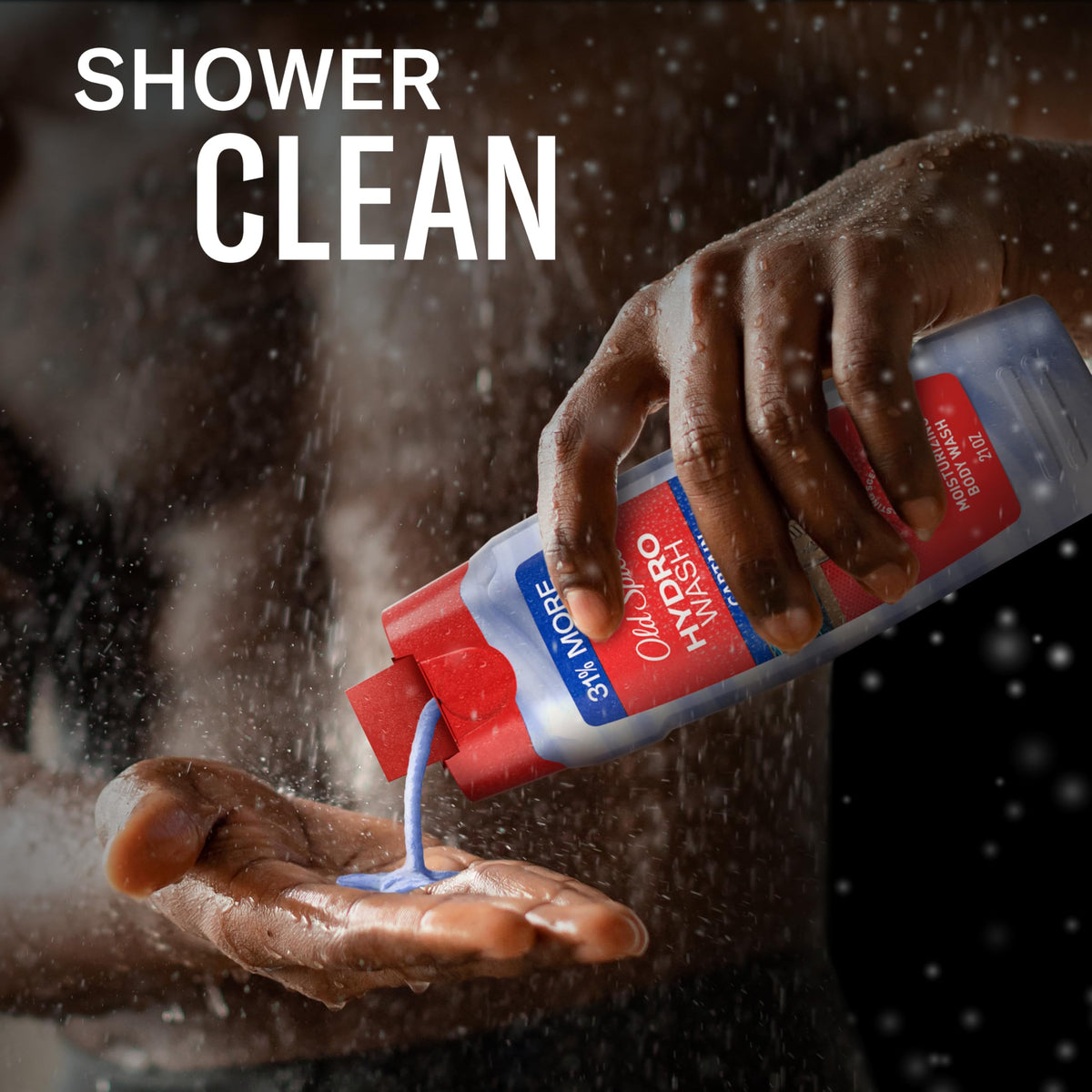 old spice Hydro Wash on shower shelf illustrating everyday grooming habit