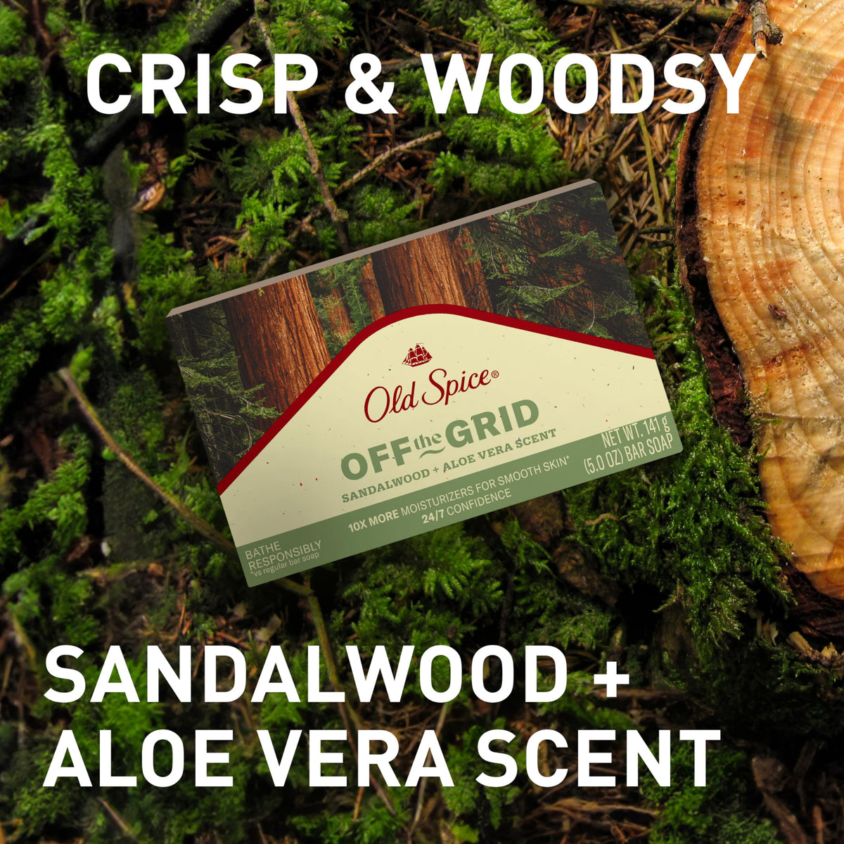 Old Spice ingredient label close-up showcasing plant-based cleansers