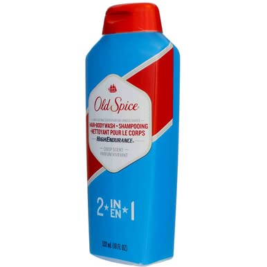 Old Spice ingredient panel label closeup for transparency and informed choice
