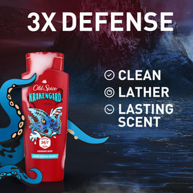 Old Spice Krakengard back label with ingredients and use instructions for informed buyers