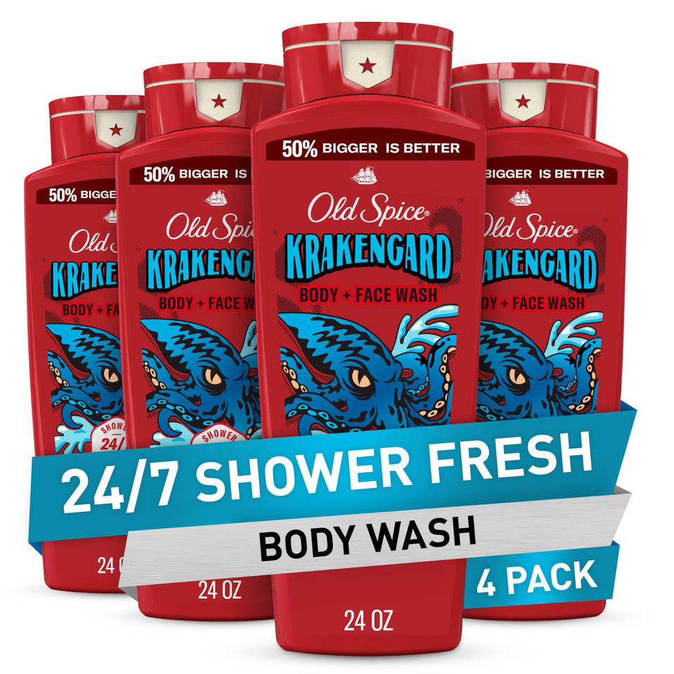 Old Spice Krakengard front packaging showing bold branding and 24 oz size for reliable supply