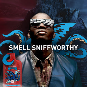 old spice Krakengard gel texture overlaid with ingredient visual benefit