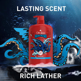 old spice Krakengard four-bottle multipack displayed for value