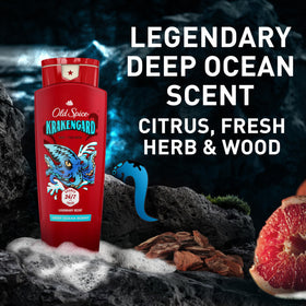 Old Spice Krakengard four bottles stacked together representing value pack savings