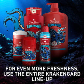 old spice Krakengard scent inspiration with ocean props conveying lasting fragrance