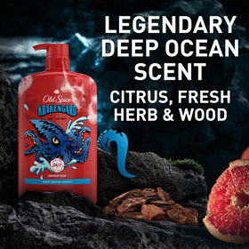old spice Krakengard used in shower routine showing time-saving convenience