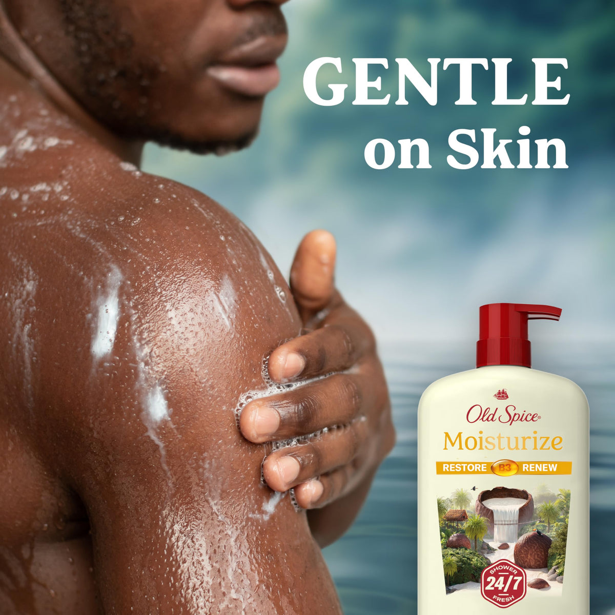 Old Spice label ingredients view highlighting moisturizing components