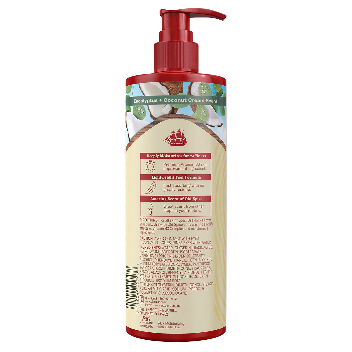 Old Spice lifestyle shot of man applying lotion showcasing quick non-greasy feel