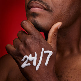 Old Spice lotion texture on hand demonstrating lightweight absorption