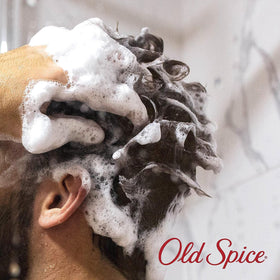 Old Spice MambaKing in-shower use showing application for efficient wash-and-condition performance