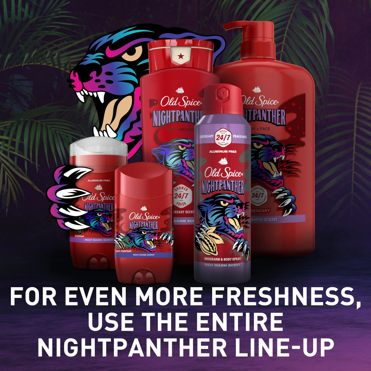 Old Spice NightPanther on bathroom shelf styled for everyday grooming routine