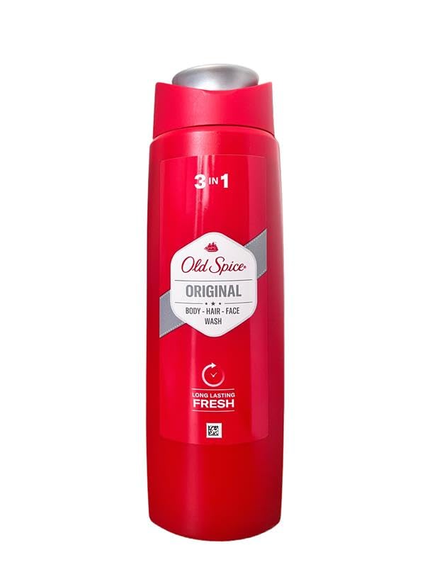 Old Spice bottle front packaging showing label and 250ml size, reliable grooming