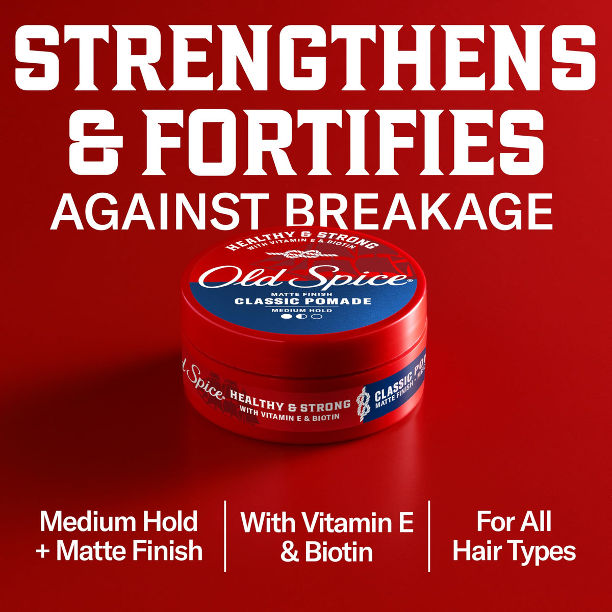 Old Spice pomade being rubbed into hands for easy, even application