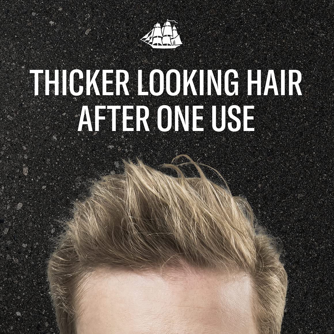 Old Spice thickening pomade jar top view showing product consistency and styling benefit