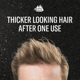 Old Spice thickening pomade jar top view showing product consistency and styling benefit