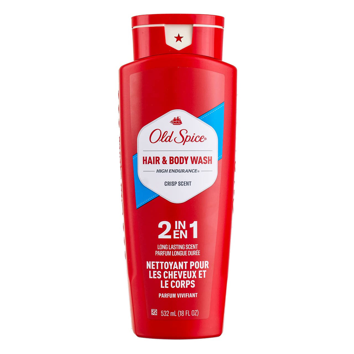 Old Spice pump dispenser and label detail for easy-use and clear branding