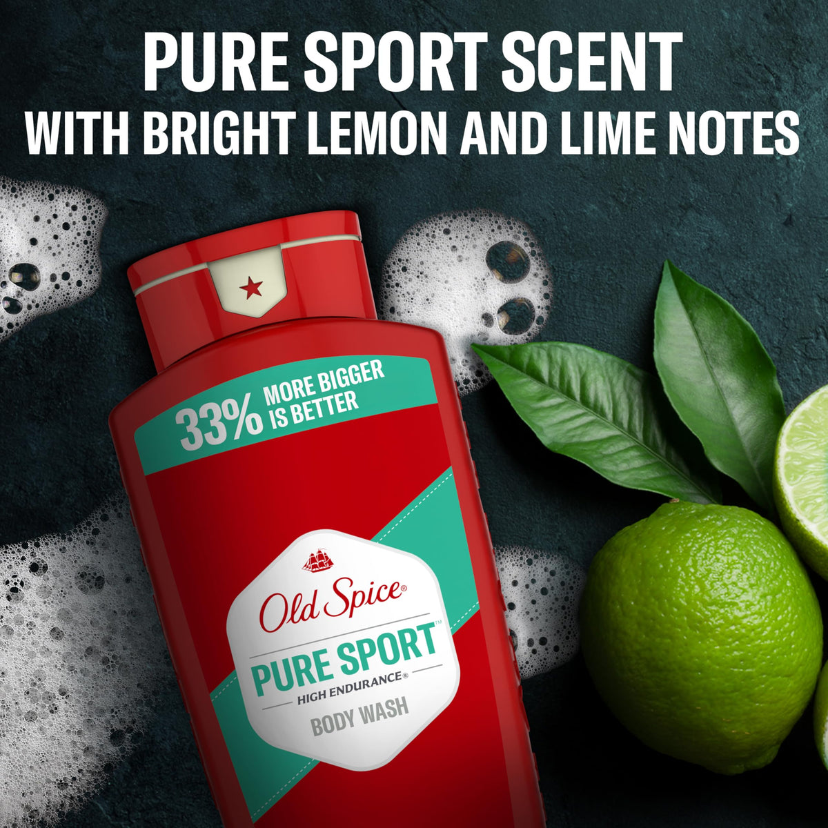 Old Spice Pure Sport four bottles lined on shelf representing multipack value and storage