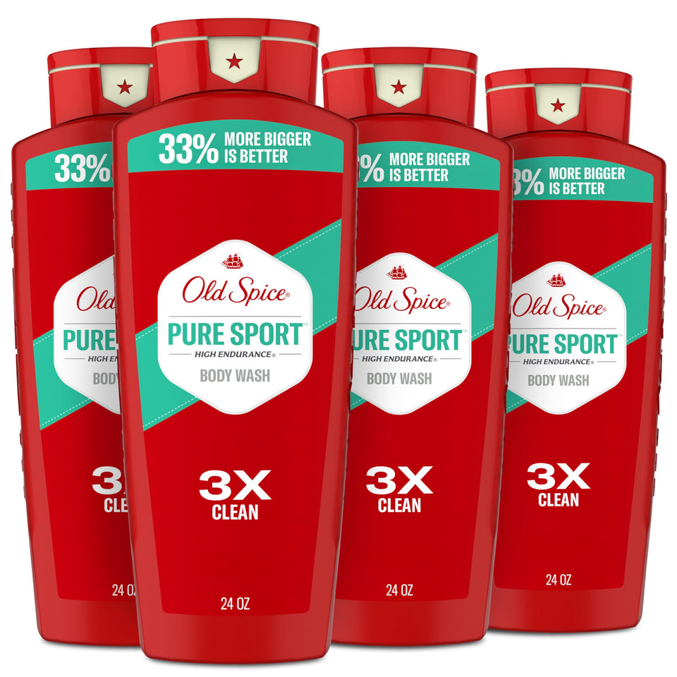 Old Spice Pure Sport front packaging showing brand and 24 oz size for easy selection