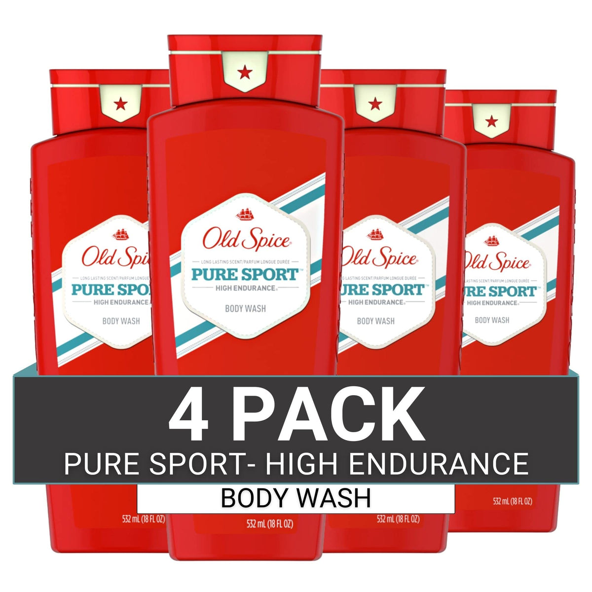 Old Spice Pure Sport front packaging showing bottle and branding for easy identification