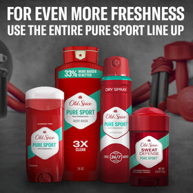 Old Spice Pure Sport in a shower lifestyle setting showing refreshing scent and routine use