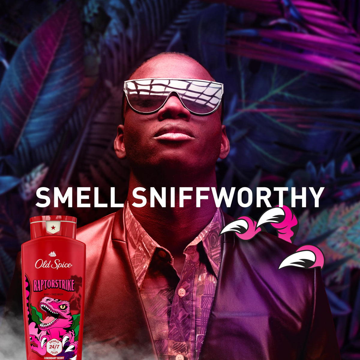 Old Spice Raptorstrike dark berry visual conveying bold scent notes