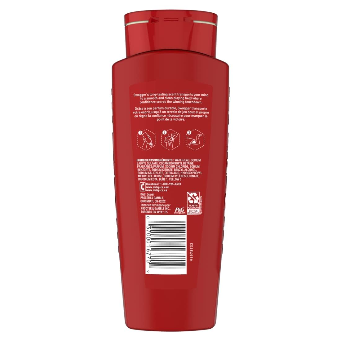 Old Spice Red Zone pump-top detail for easy dispensing benefit