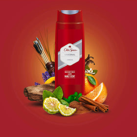 Old Spice shower use lifestyle scene of a man using the gel for confidence