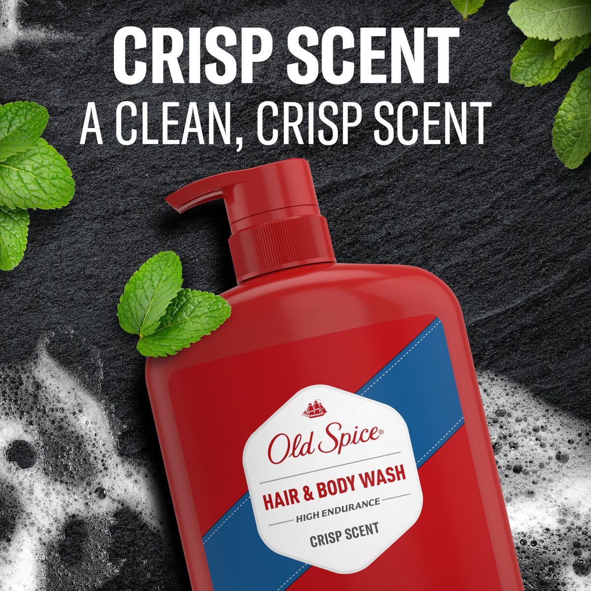 Old Spice in-shower lifestyle shot showing convenient two-in-one use