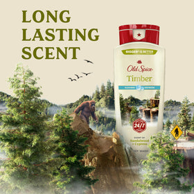 Old Spice in-shower use by man demonstrating refreshing cleanse after activity