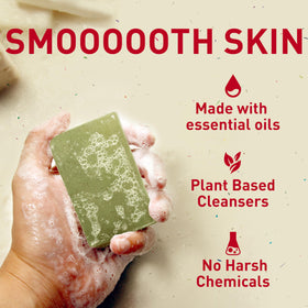 Old Spice rich sudsy lather in hand for effective, gentle cleansing