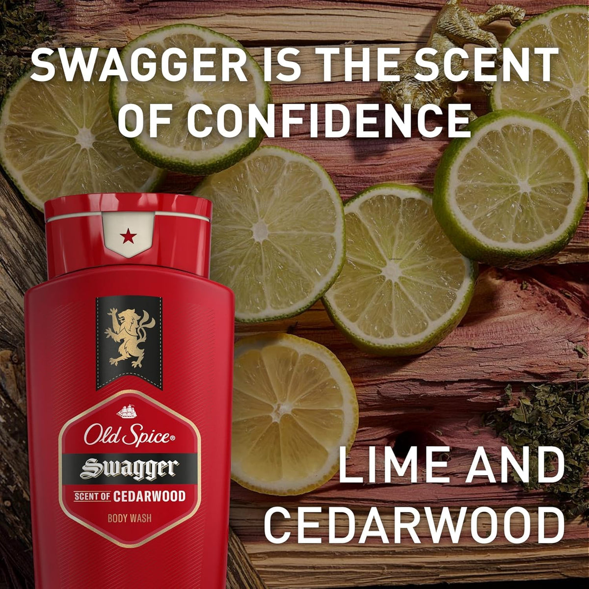 Old Spice back label focusing on ingredients and skincare-friendly benefit