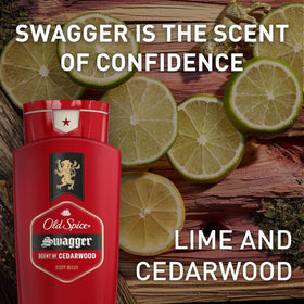 Old Spice back label focusing on ingredients and skincare-friendly benefit