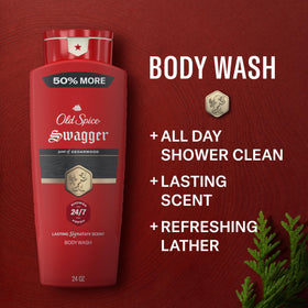 Old Spice bottle pump closeup highlighting easy-dispense convenience