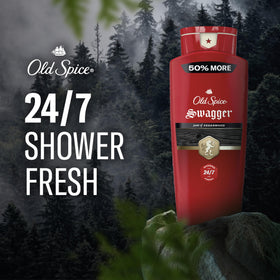 Old Spice lather texture on hand illustrating rich foam and thorough cleansing benefit