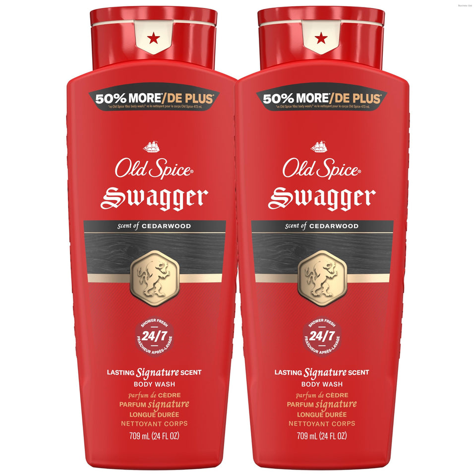 Old Spice Swagger front packaging showing bold bottle and scent
