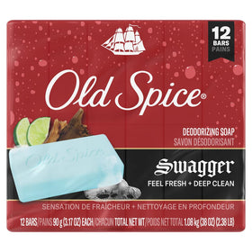 old spice front packaging showing 12-bar pack and bold scent benefit