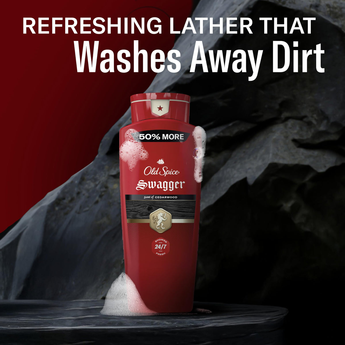 Old Spice Swagger being applied in shower for refreshing clean