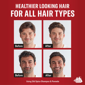 Old Spice Swagger lather on hair during shower showing effective cleansing action