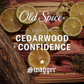 Old Spice Swagger lotion spread on forearm showing smooth hydration and absorption
