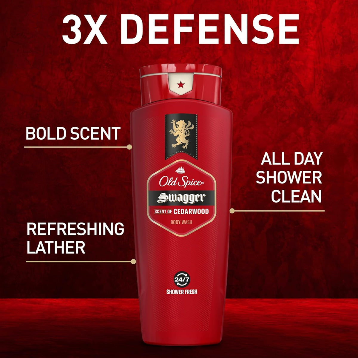 Old Spice label close-up highlighting product branding and clear directions