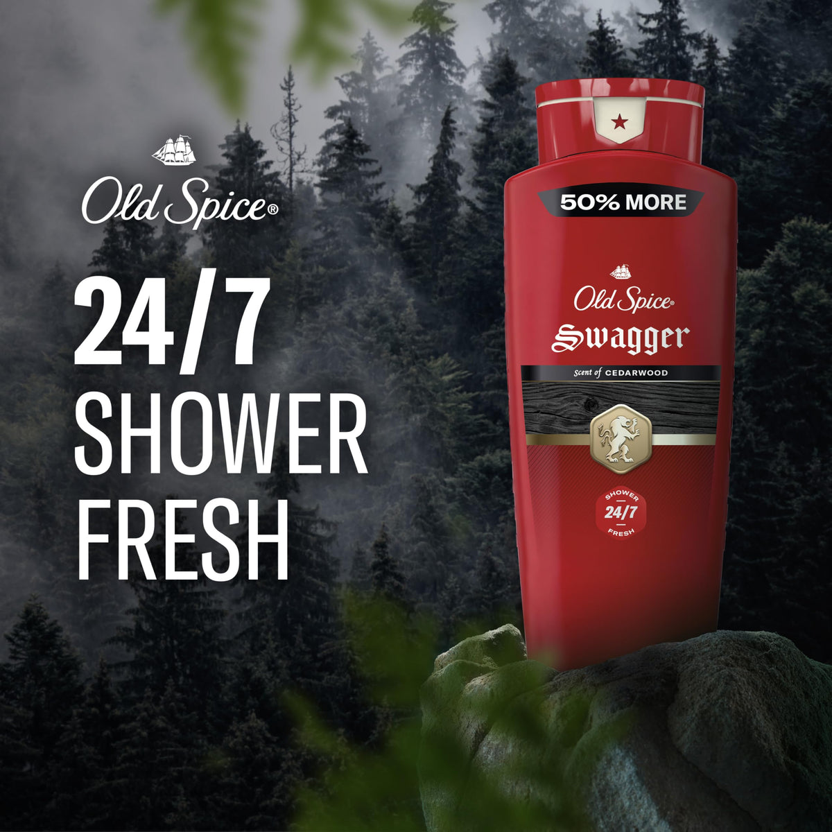 Old Spice Swagger pump dispensing lather for effective cleansing benefit