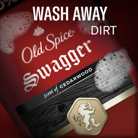 Man using Old Spice Swagger in shower demonstrating refresh and confidence benefit