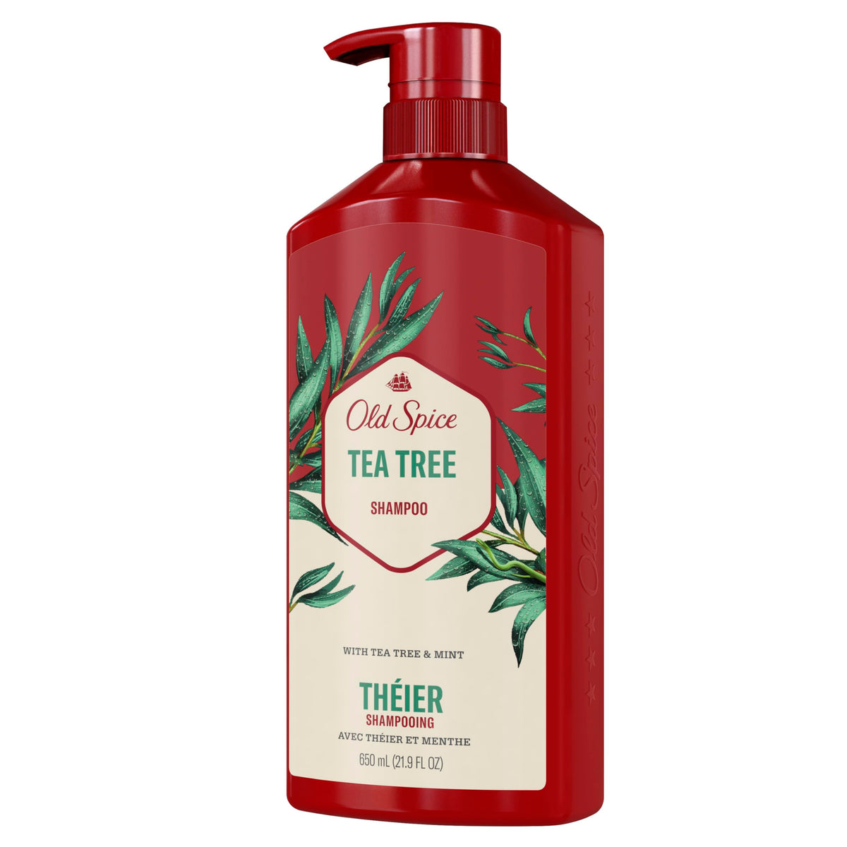 Bathroom shelf with Old Spice bottle portraying daily grooming routine