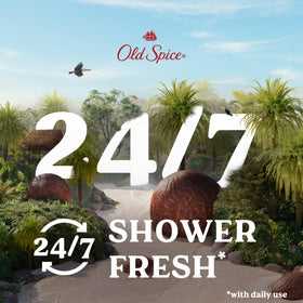 Close-up of Old Spice lather texture demonstrating moisturizing, smooth feel
