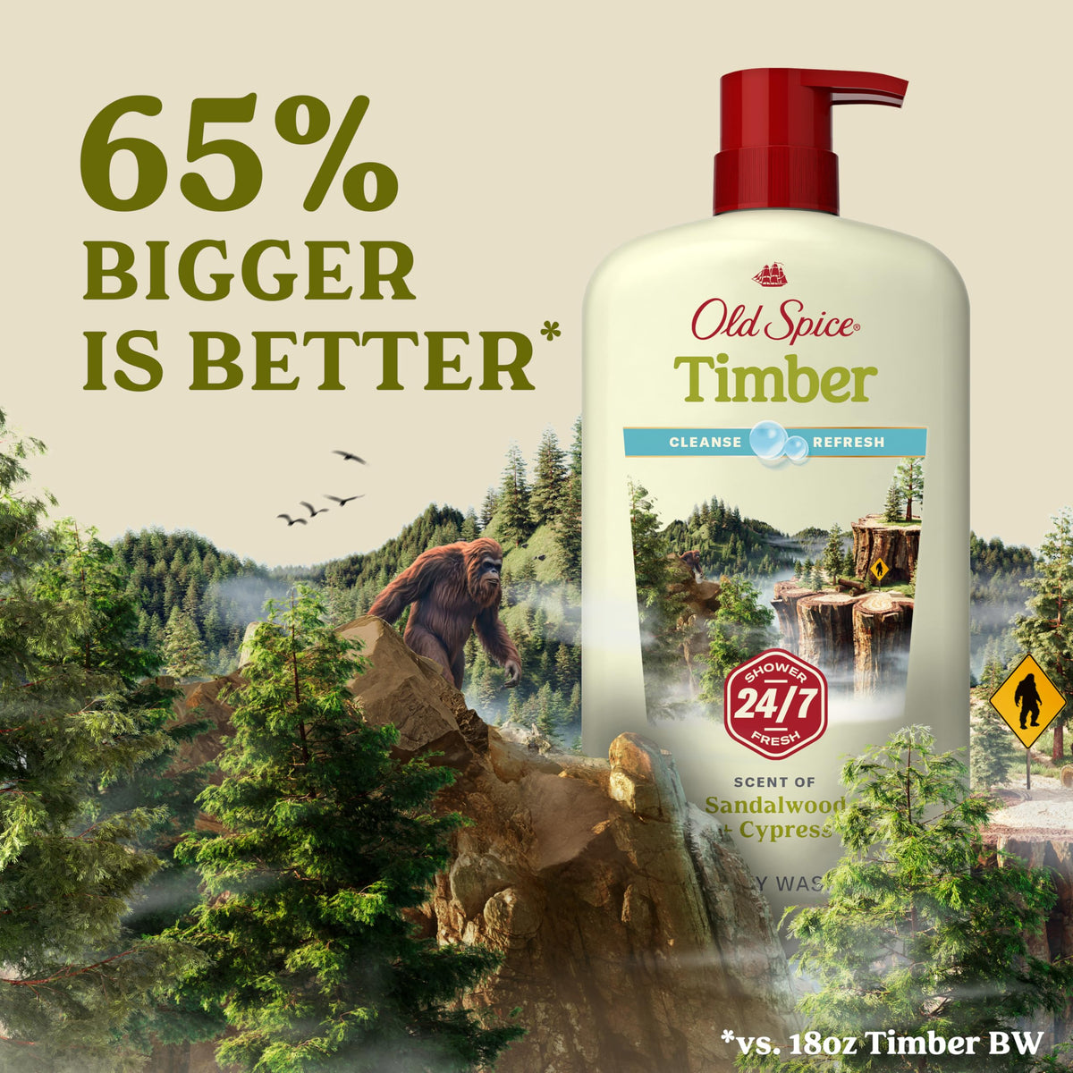 Close-up of Old Spice ingredient callout showing Vitamin B3 for skin support