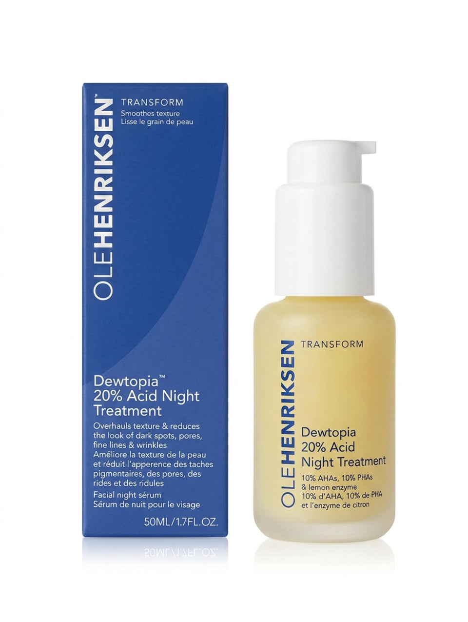 Ole Henriksen Dewtopia front bottle shot showing benefits and large 50ml size